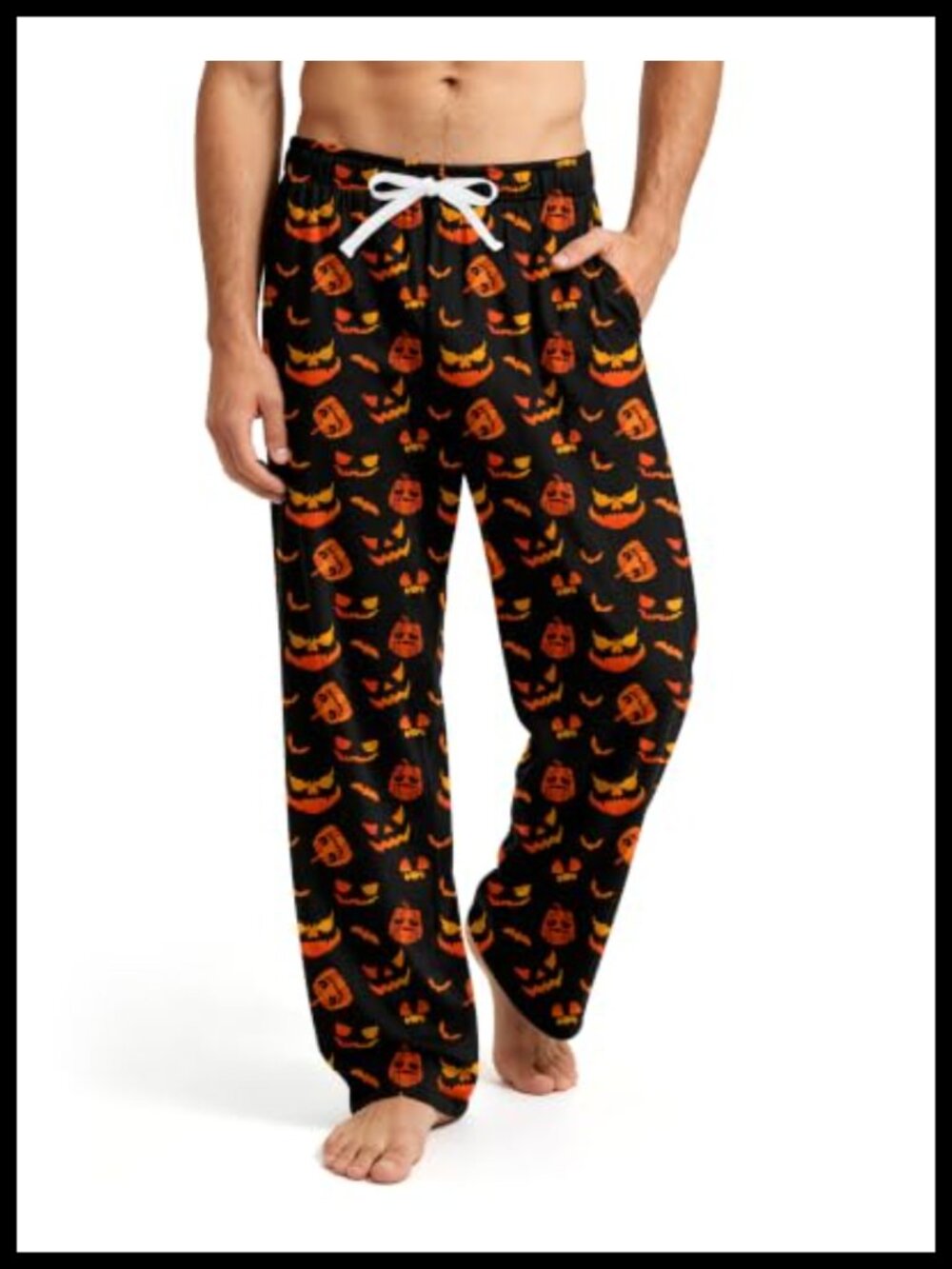Mens Halloween Pajama Pants Soft Cozy PJ Bottoms Drawstring 2 Pockets Sleepwear